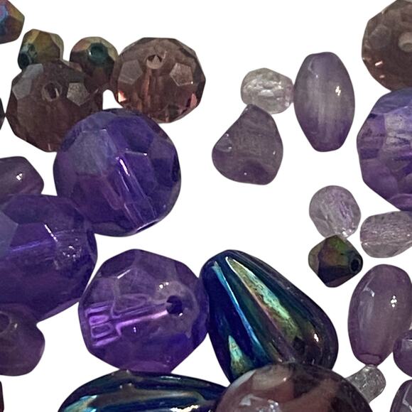 Lot Of Bead Craft Jewelry Making Purple Fashion Various Shape Style Size Media - Picture 4 of 6